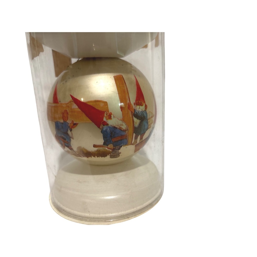 Vintage 1976 The Gnomes Collection American Greeting Glass Christmas Ornament 3"